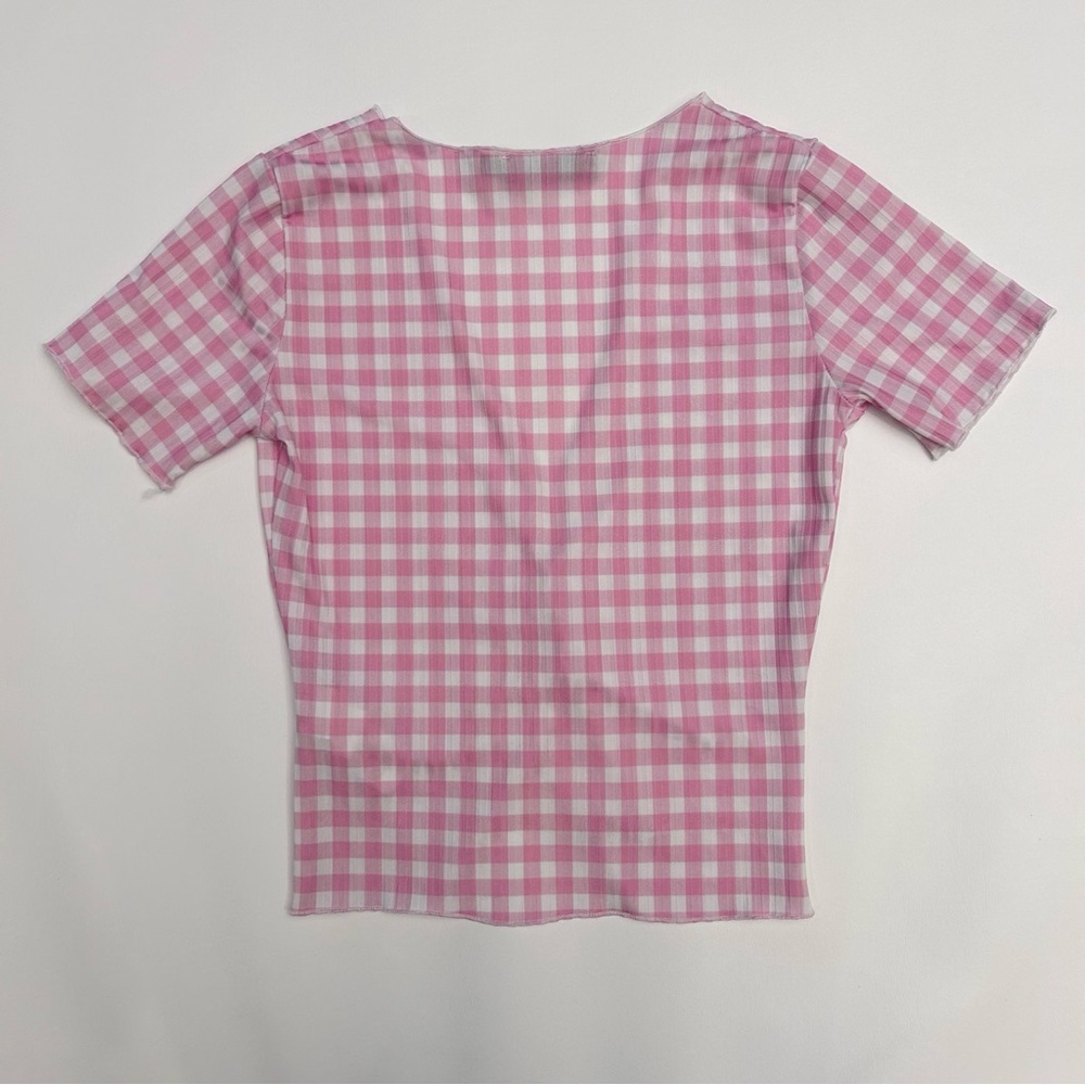 Missguided Pink Checkered Women's Top - Picture 4 of 4